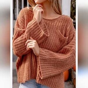 POL Cozy Brown Ribbed Sweater